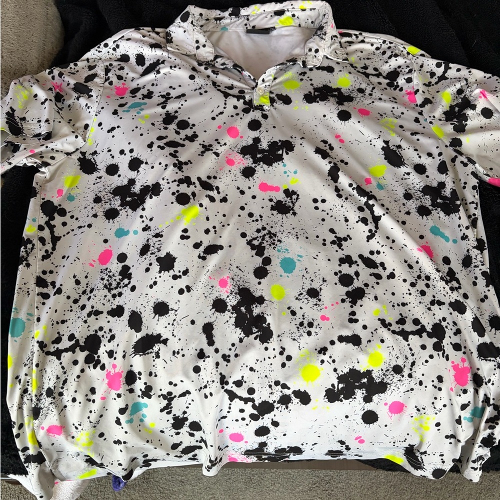 Men's Multicolor Splatter Polo Shirt